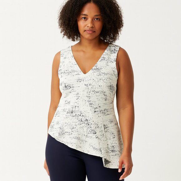 Fifteen Twenty Tops - Fifteen Twenty Black and White Asymmetrical Blouse